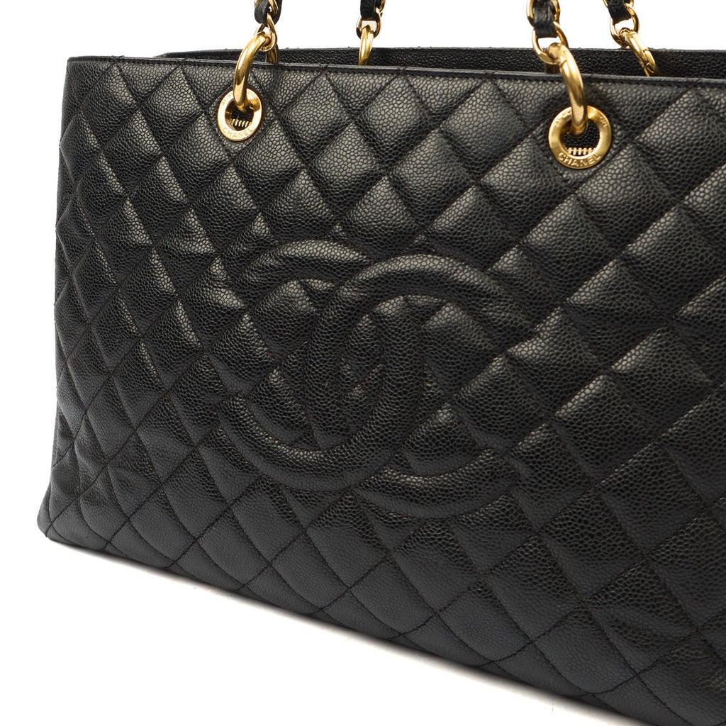 Chanel Tote Grand Shopping Tote XL in Black, Caviar Leather — Alternate View 26