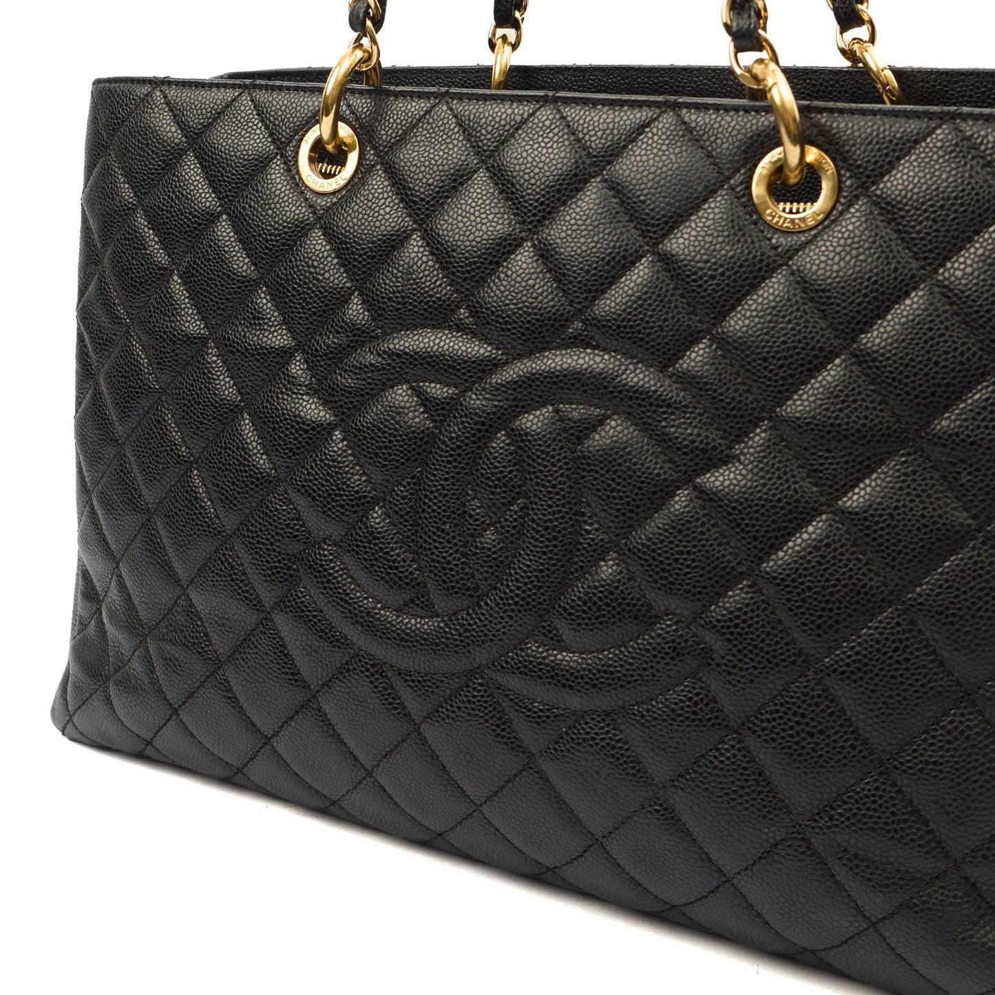 Chanel Tote Grand Shopping Tote XL in Black, Caviar Leather — Alternate View 26
