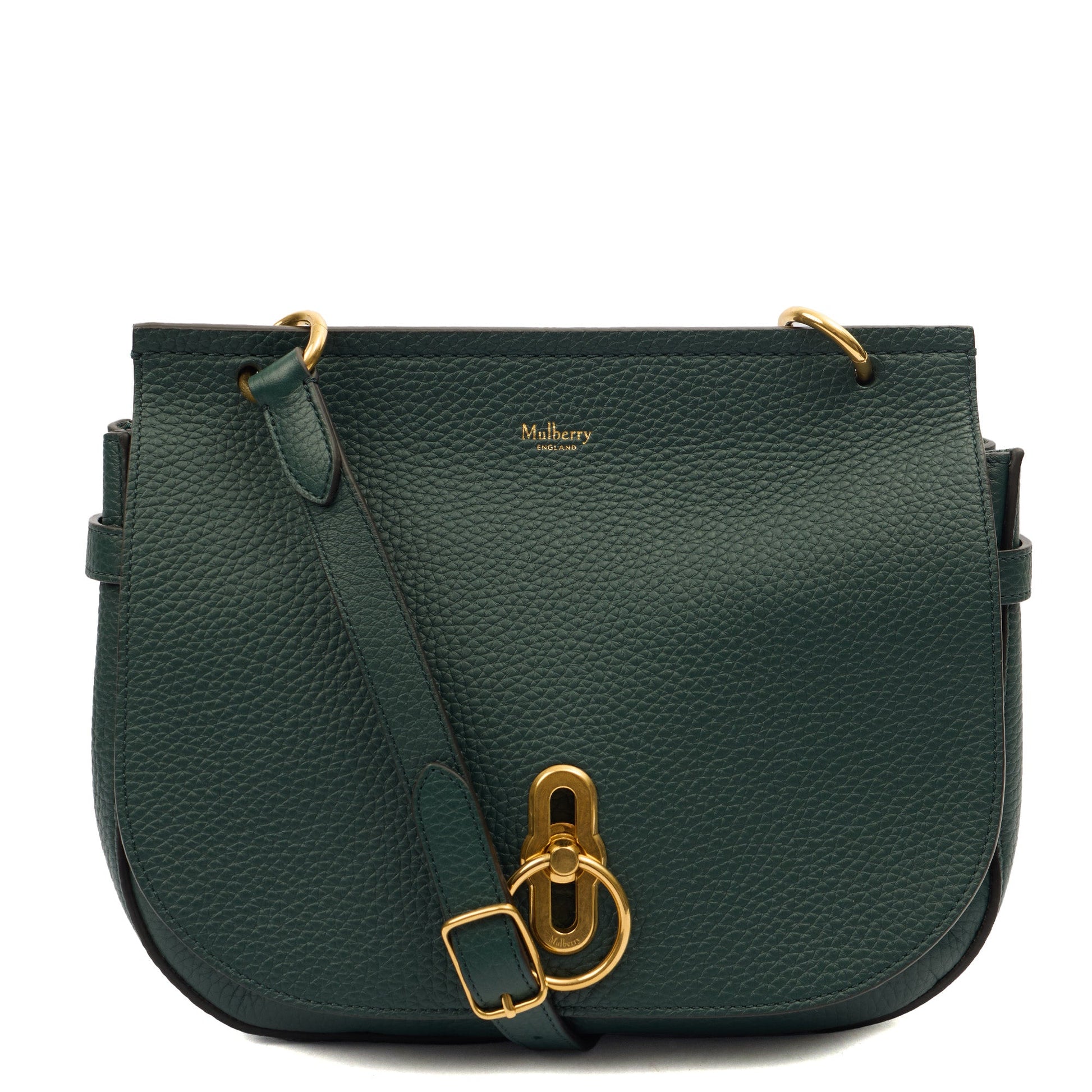 Mulberry Satchel Amberley in Mulberry Green, Calfskin Leather — Front View