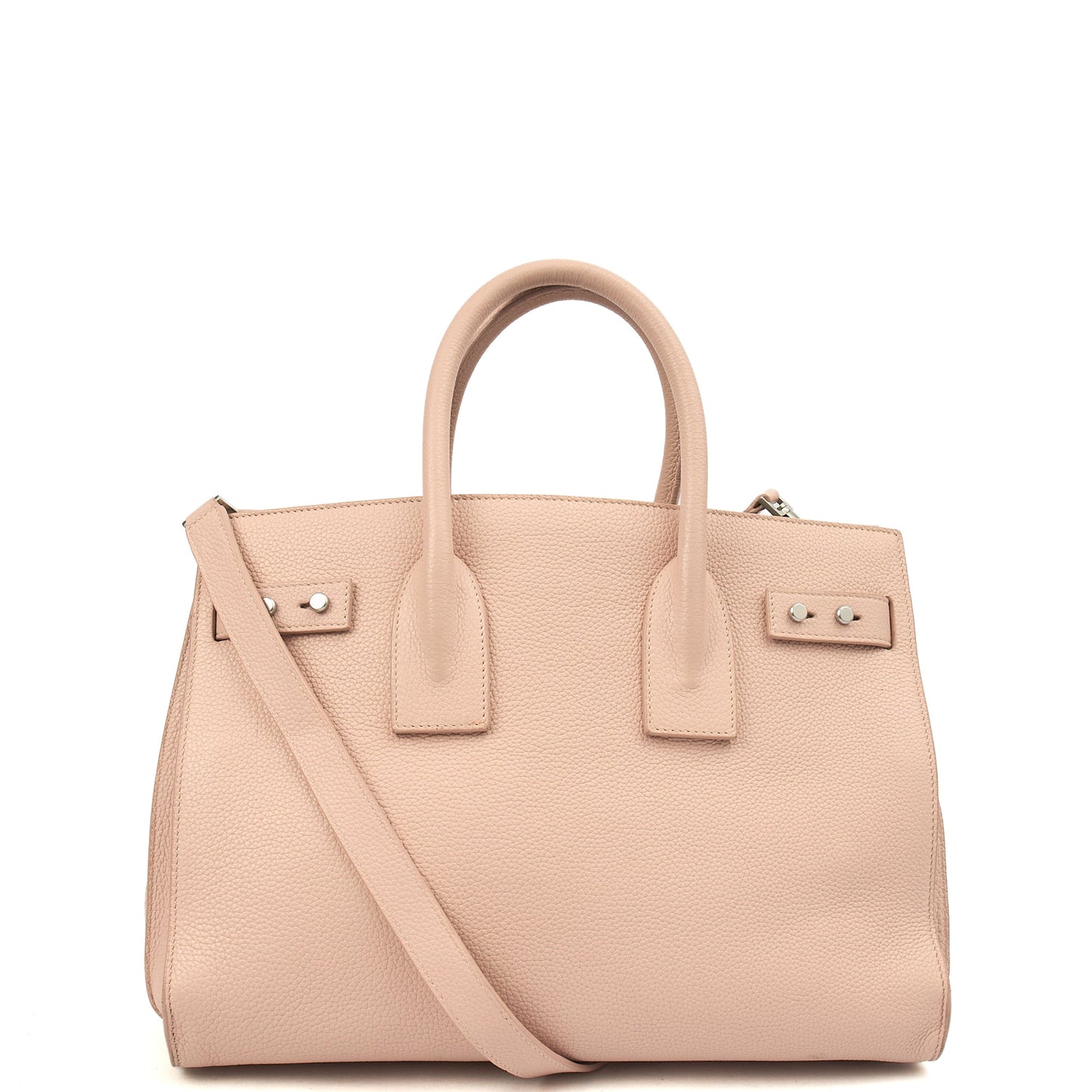 Saint Laurent Tote Sac de Jour in Pink, Calfskin Leather — Back View