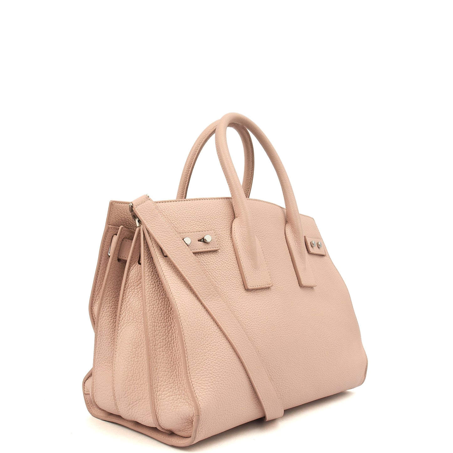 Saint Laurent Tote Sac de Jour in Pink, Calfskin Leather — Side View