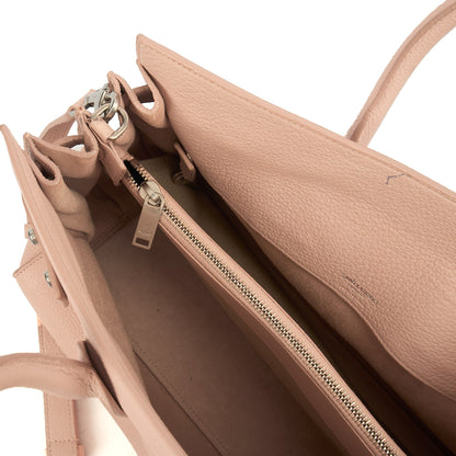 Saint Laurent Tote Sac de Jour in Pink, Calfskin Leather — Detail View
