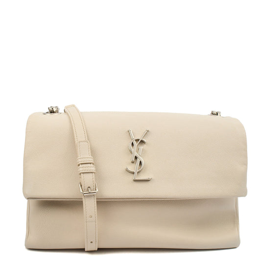Saint Laurent Cross Body Cassandra in Neutral, Leather — Front View