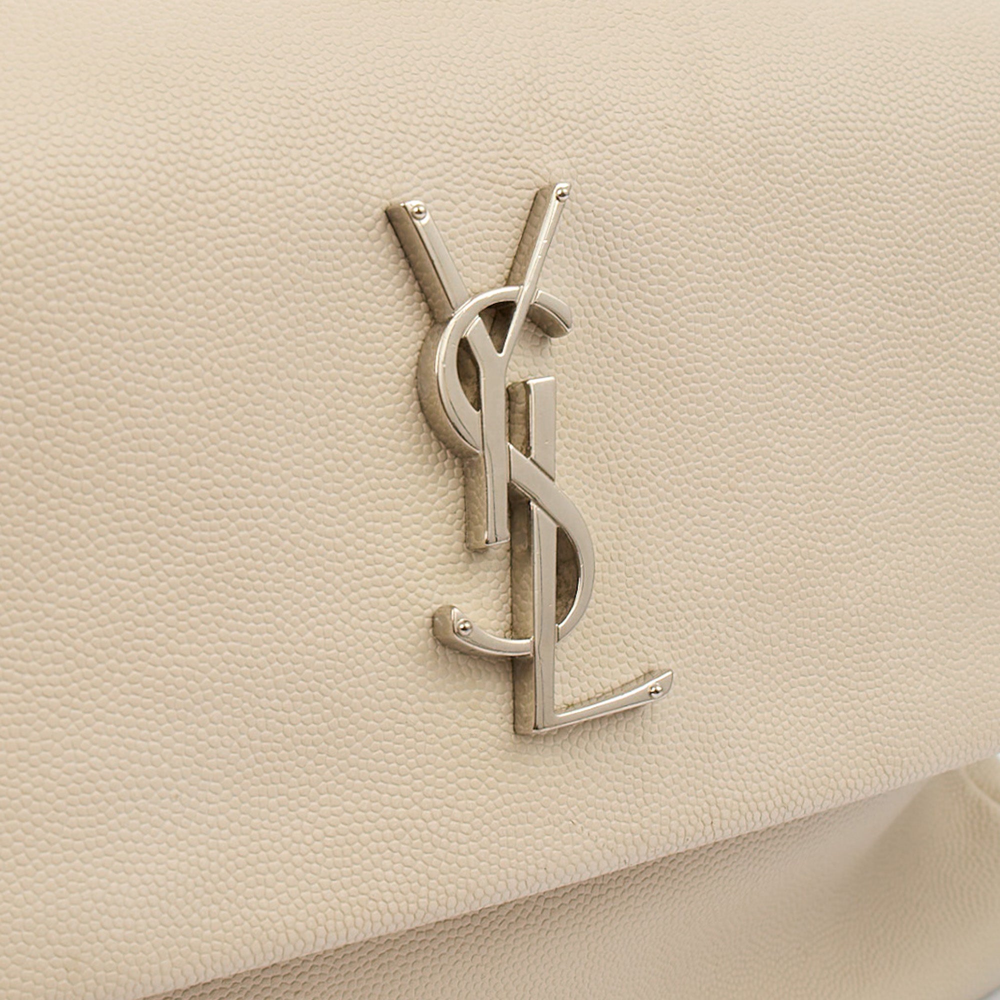 Saint Laurent Cross Body Cassandra in Neutral, Leather — Side View