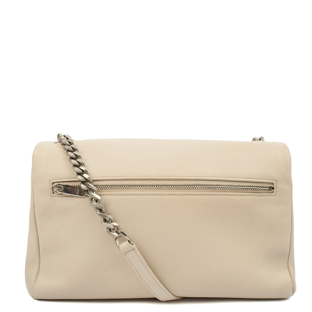 Saint Laurent Cross Body Cassandra in Neutral, Leather — Top View