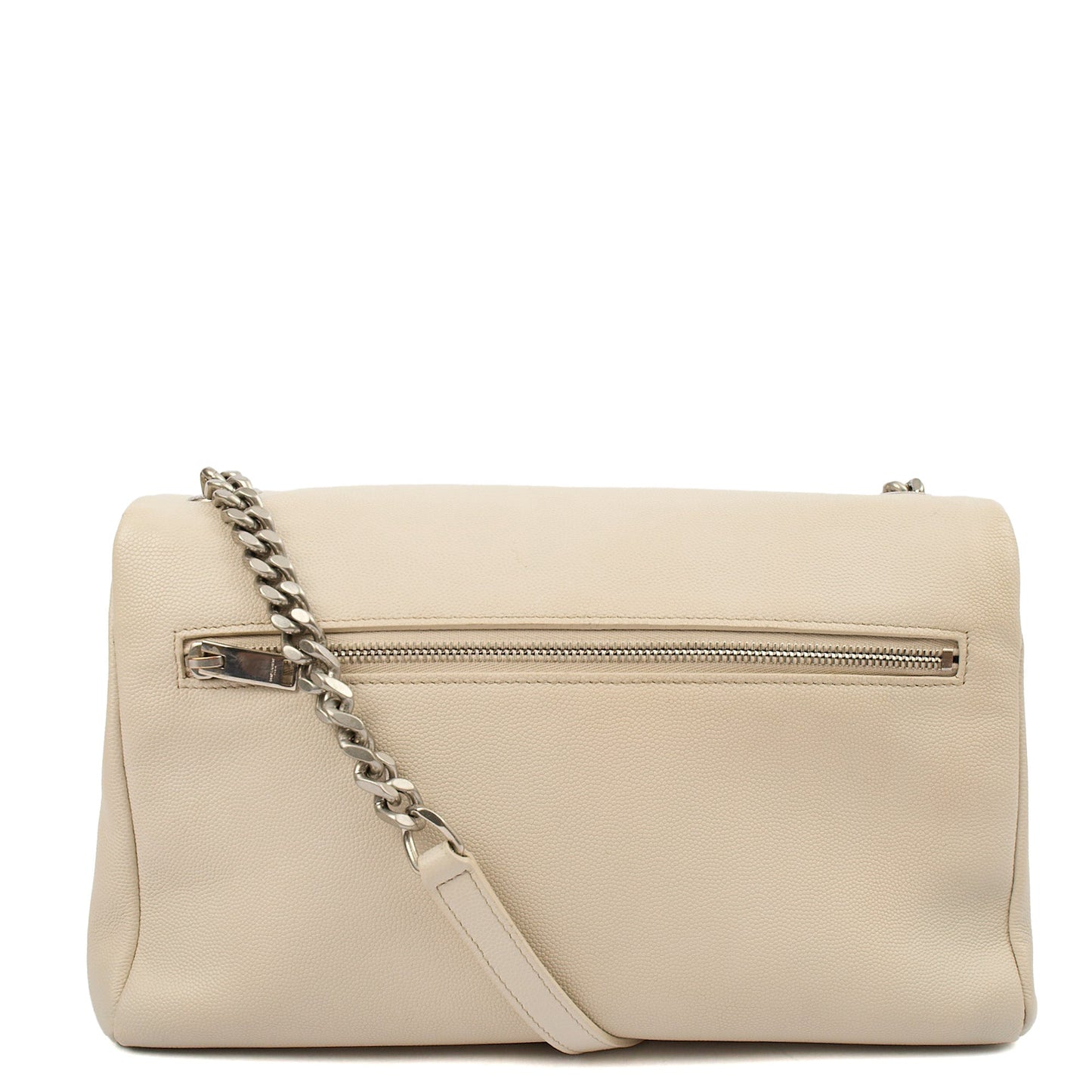 Saint Laurent Cross Body Cassandra in Neutral, Leather — Top View