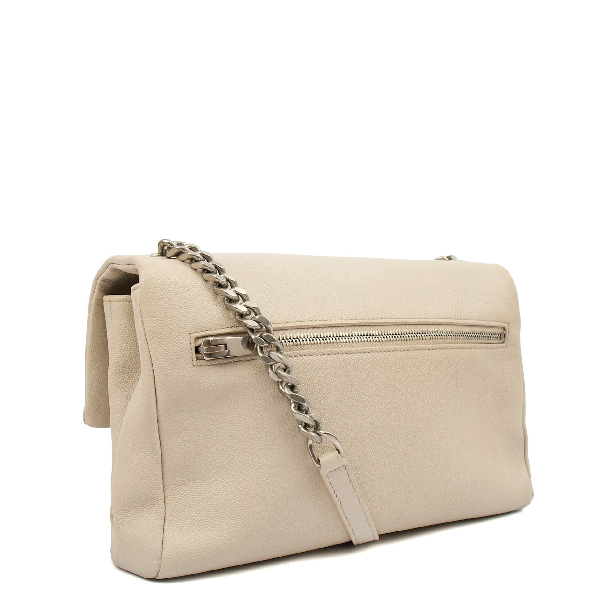Saint Laurent Cross Body Cassandra in Neutral, Leather — Back View