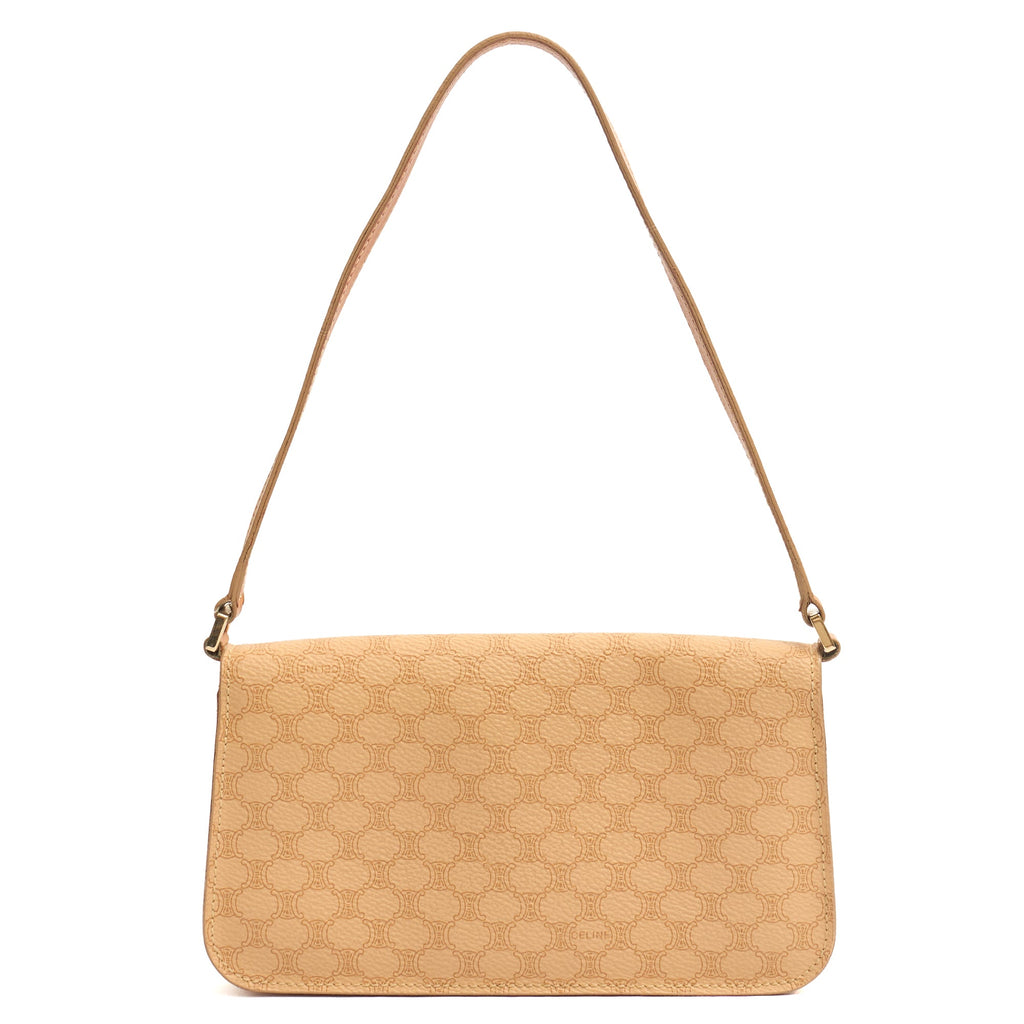 Celine Shoulder Bag Vintage Shoulder Bag in Neutral, Leather — Top View