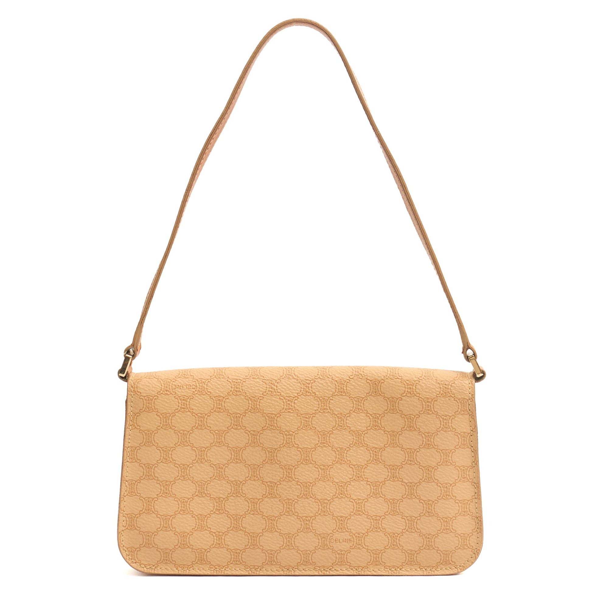 Celine Shoulder Bag Vintage Shoulder Bag in Neutral, Leather — Top View