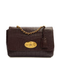 Mulberry Cross Body Lily - Large in Oxblood, Exotic Effect Leather — Front View
