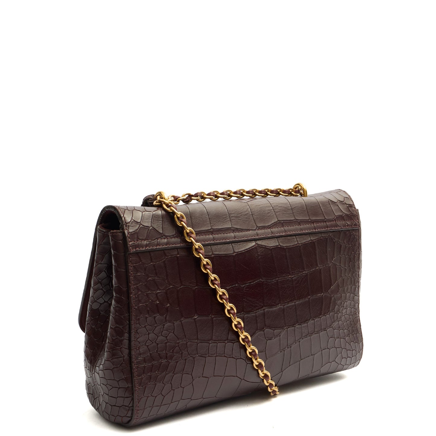 Mulberry Cross Body Lily - Large in Oxblood, Exotic Effect Leather — Side View