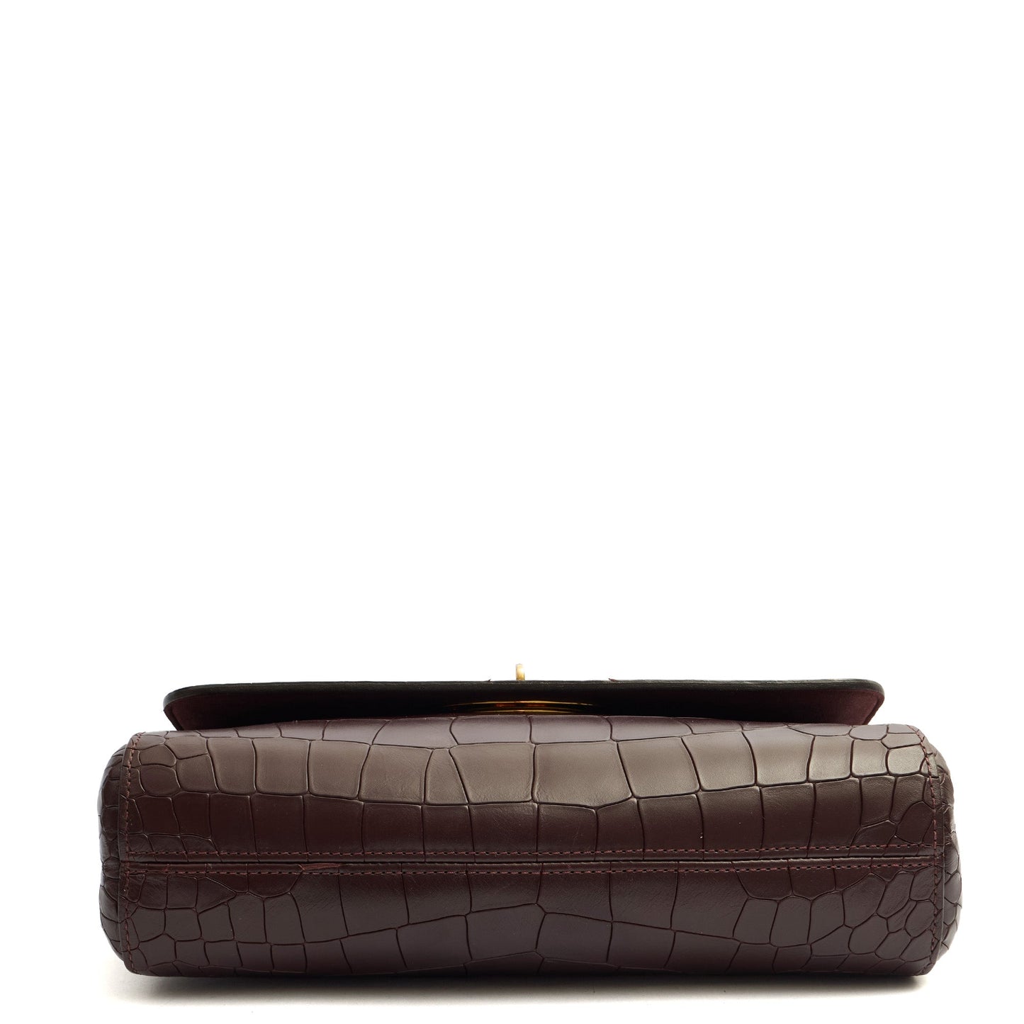 Mulberry Cross Body Lily - Large in Oxblood, Exotic Effect Leather — Top View