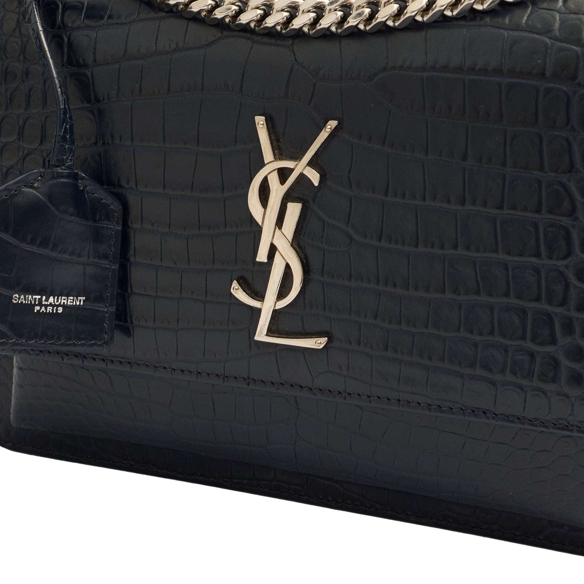 Saint Laurent Cross Body Sunset - Medium in Navy, Exotic Effect Leather — Alternate View 18