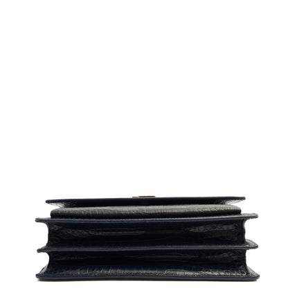 Saint Laurent Cross Body Sunset - Medium in Navy, Exotic Effect Leather — Alternate View 16