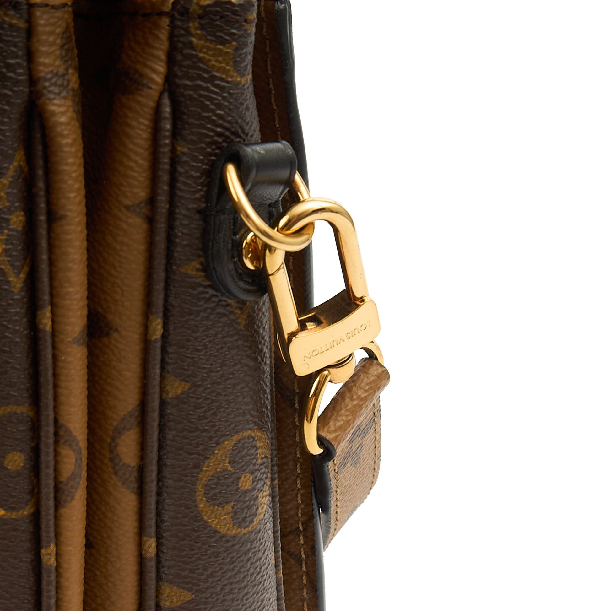 Louis Vuitton Cross Body Pochette Metis in Reverse Monogram, Canvas — Detail View