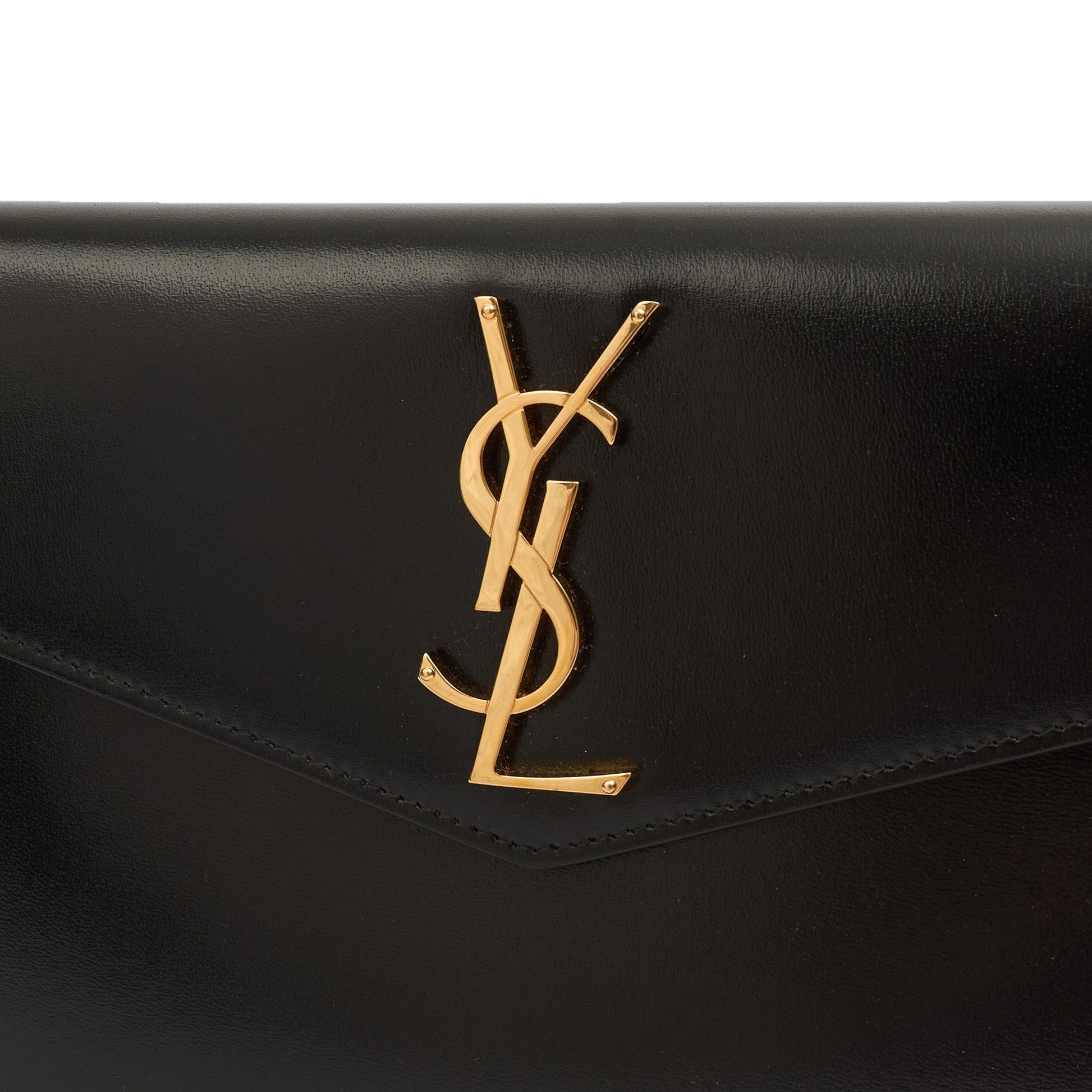 Saint Laurent Clutch Uptown Pouch in Black, Calfskin Leather — Alternate View 12