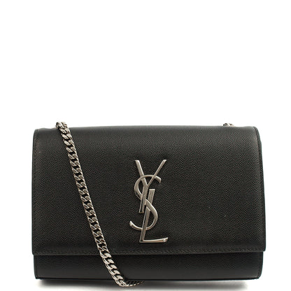 Saint Laurent Cross Body Kate Small in Black, Calfskin Leather — Front View