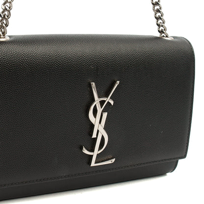 Saint Laurent Cross Body Kate Small in Black, Calfskin Leather — Side View