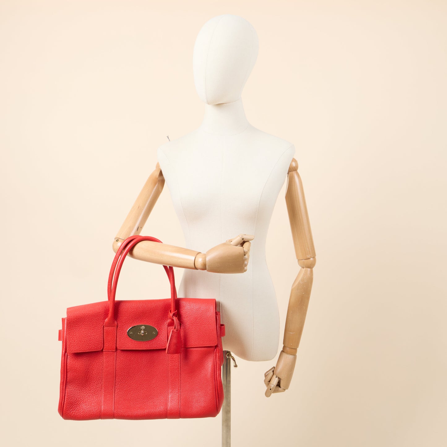 Mulberry Tote Bayswater Heritage in Red, Calfskin Leather — Side View