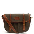 Mulberry Cross Body Vintage Messenger in Green, Scotchgrain — Front View