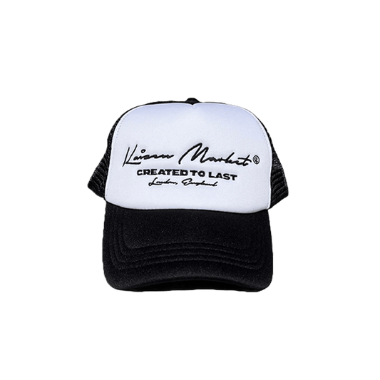 KAIZEN MARKET AUTOGRAPH TRUCKER HAT WHITE — ONE SIZE — Front View