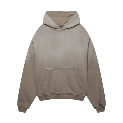 KAIZEN MARKET BLANK HEAVYWEIGHT FADE OUT HOODIE MOCHA — XS — Front View