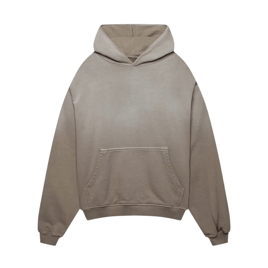 KAIZEN MARKET BLANK HEAVYWEIGHT FADE OUT HOODIE MOCHA — XS — Front View