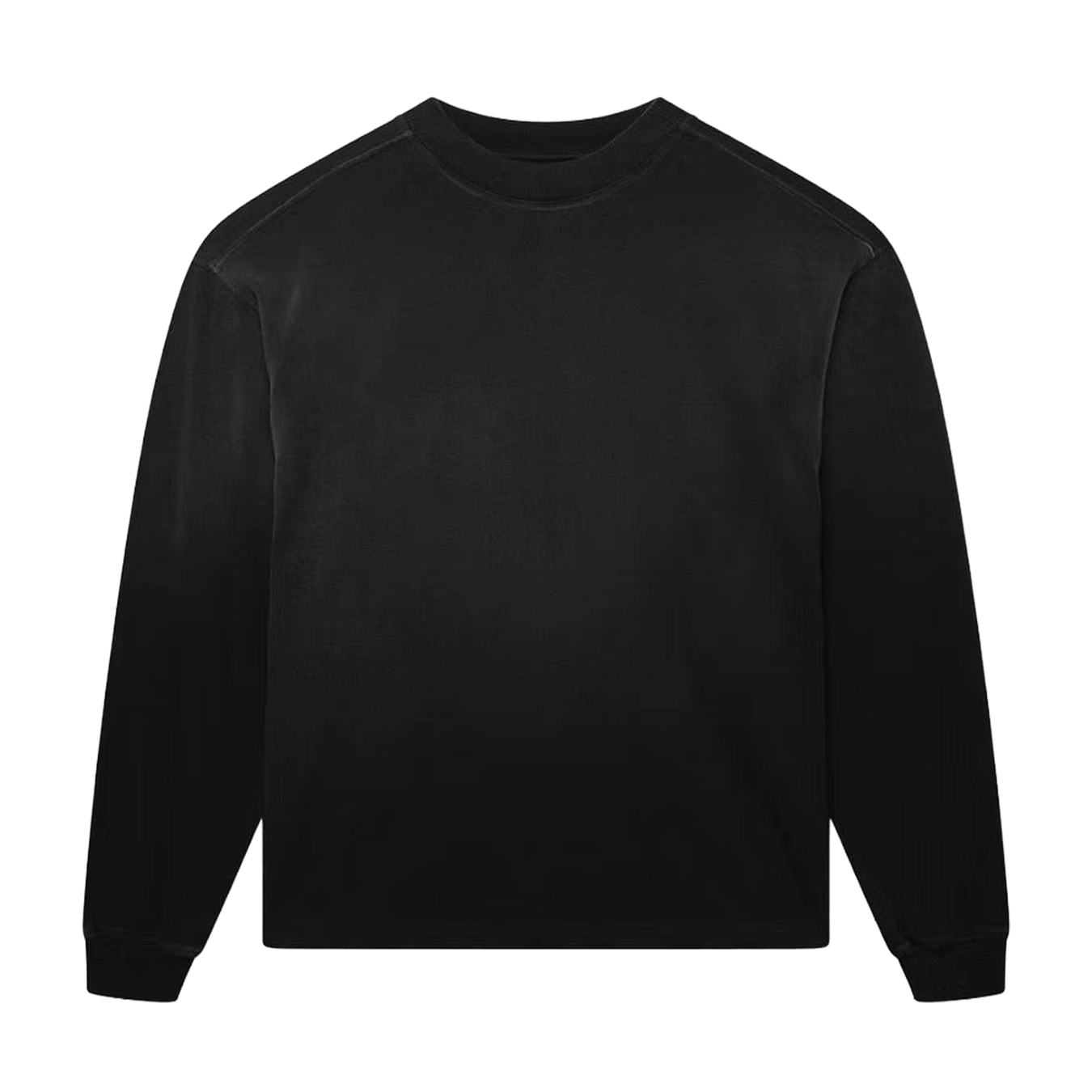 KAIZEN MARKET BLANK HEAVYWEIGHT FADE OUT LONGSLEEVE TEE BLACK — XS — Front View