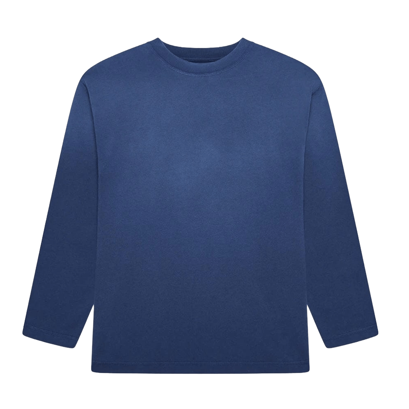 KAIZEN MARKET BLANK HEAVYWEIGHT FADE OUT LONGSLEEVE TEE BLUE — XS — Front View