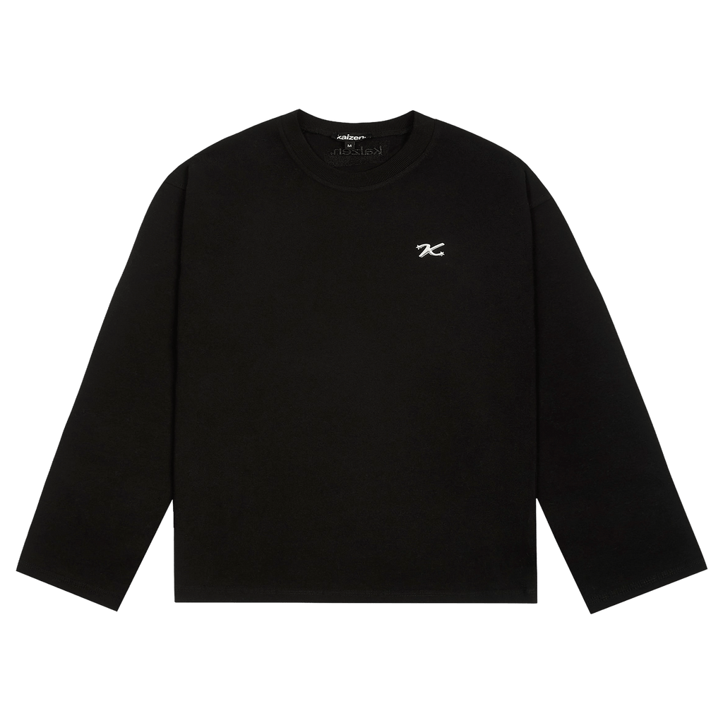 KAIZEN MARKET EVERYDAY LONGSLEEVE BLACK — XS — Front View
