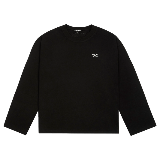 KAIZEN MARKET EVERYDAY LONGSLEEVE BLACK — XS — Front View