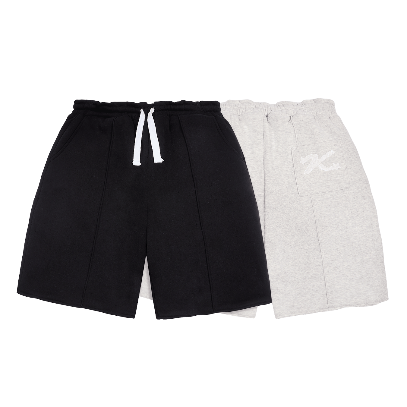 KAIZEN MARKET GREY/BLACK REVERSIBLE SHORTS — XS — Front View