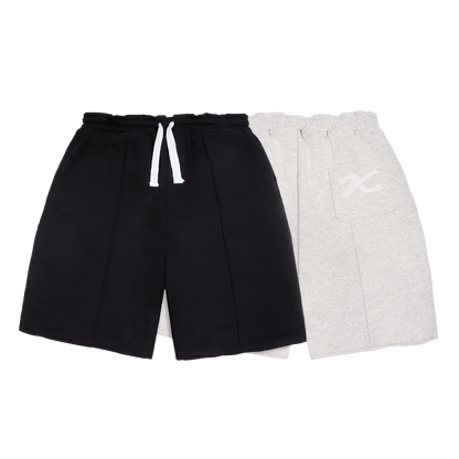 KAIZEN MARKET GREY/BLACK REVERSIBLE SHORTS — XS — Front View