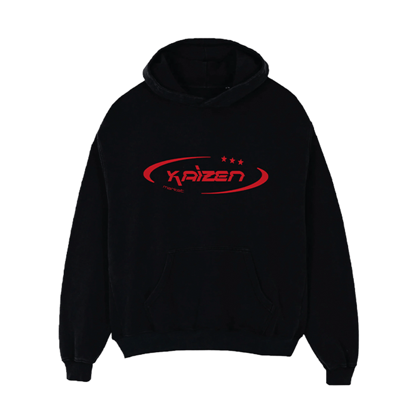 KAIZEN MARKET HI JACKER HOODIE BLACK — SMALL — Front View