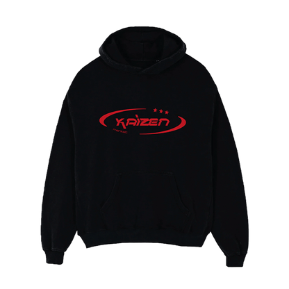 KAIZEN MARKET HI JACKER HOODIE BLACK — SMALL — Front View