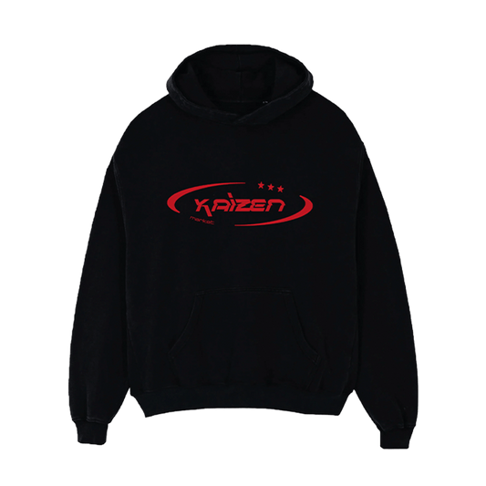 KAIZEN MARKET HI JACKER HOODIE BLACK — SMALL — Front View