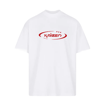 KAIZEN MARKET HI JACKER TEE WHITE — SMALL — Front View