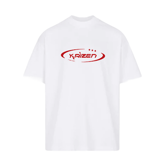 KAIZEN MARKET HI JACKER TEE WHITE — SMALL — Front View