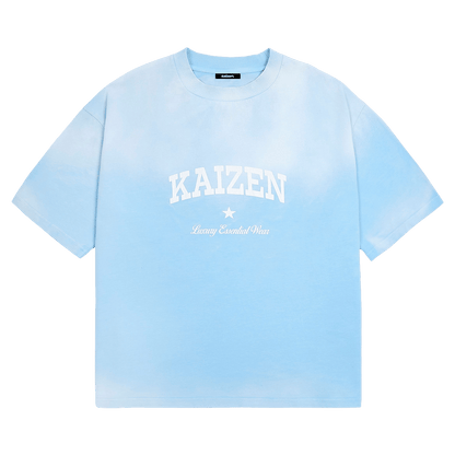 KAIZEN MARKET SUNFADED TEE BLUE — XS — Front View