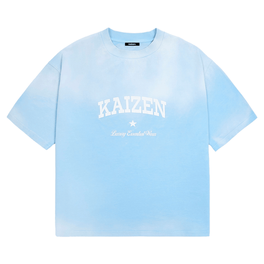 KAIZEN MARKET SUNFADED TEE BLUE — XS — Front View