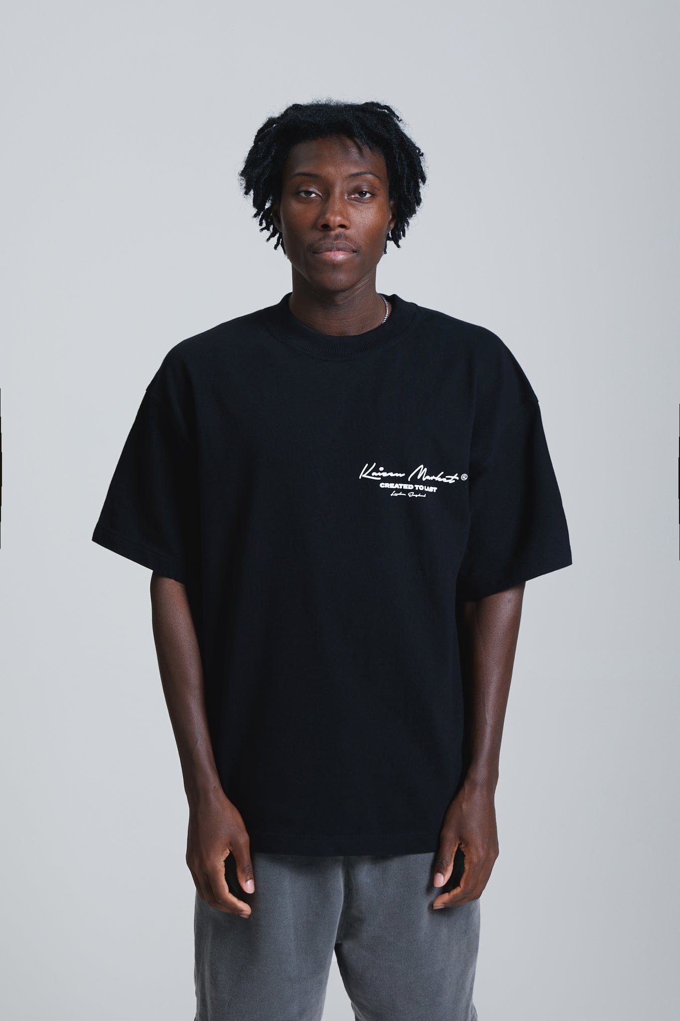 KAIZEN MARKET AUTOGRAPH TEE BLACK — SMALL — Back View