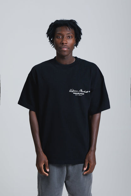 KAIZEN MARKET AUTOGRAPH TEE BLACK — SMALL — Back View