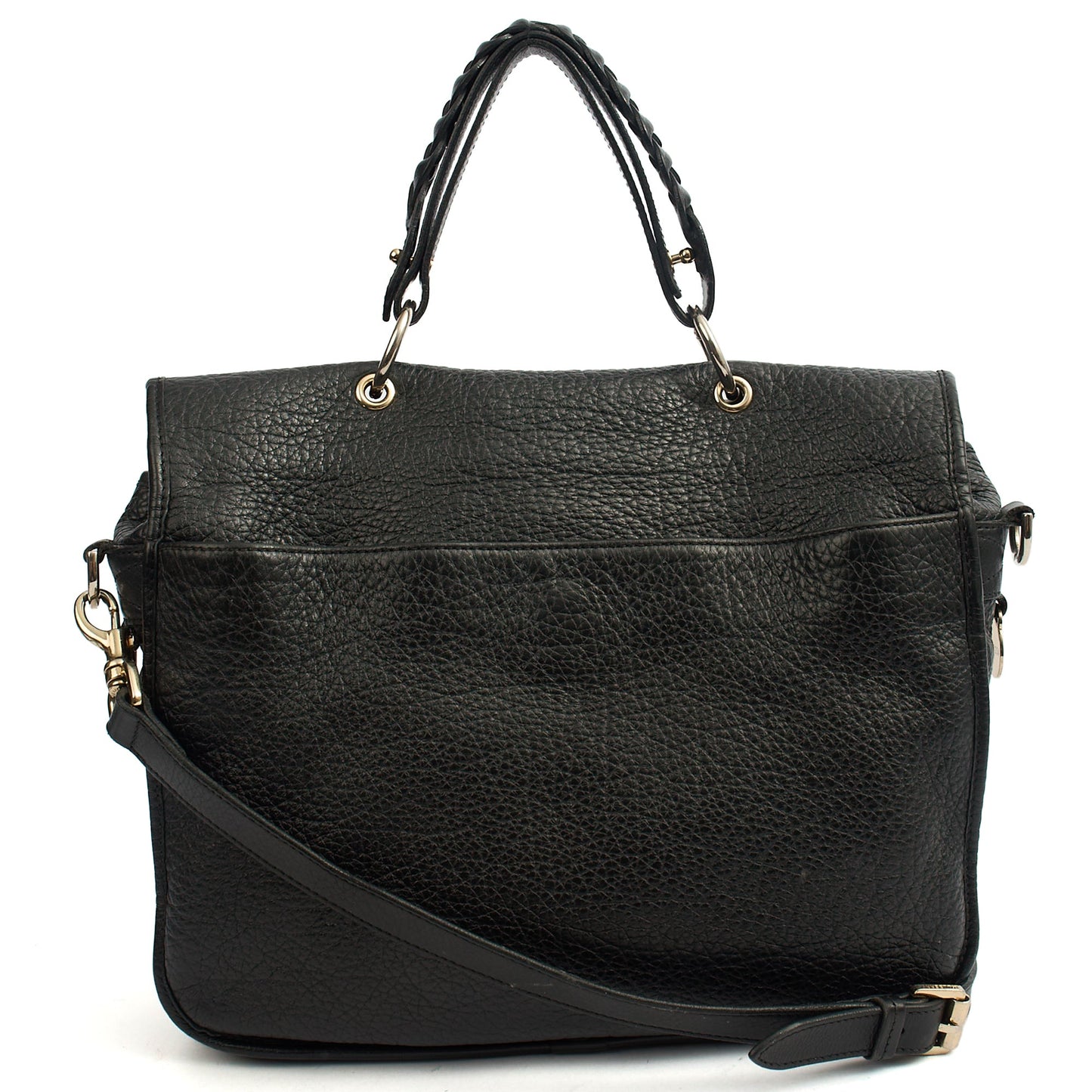 Mulberry Top Handle Trout in Black, Calfskin Leather — Top View