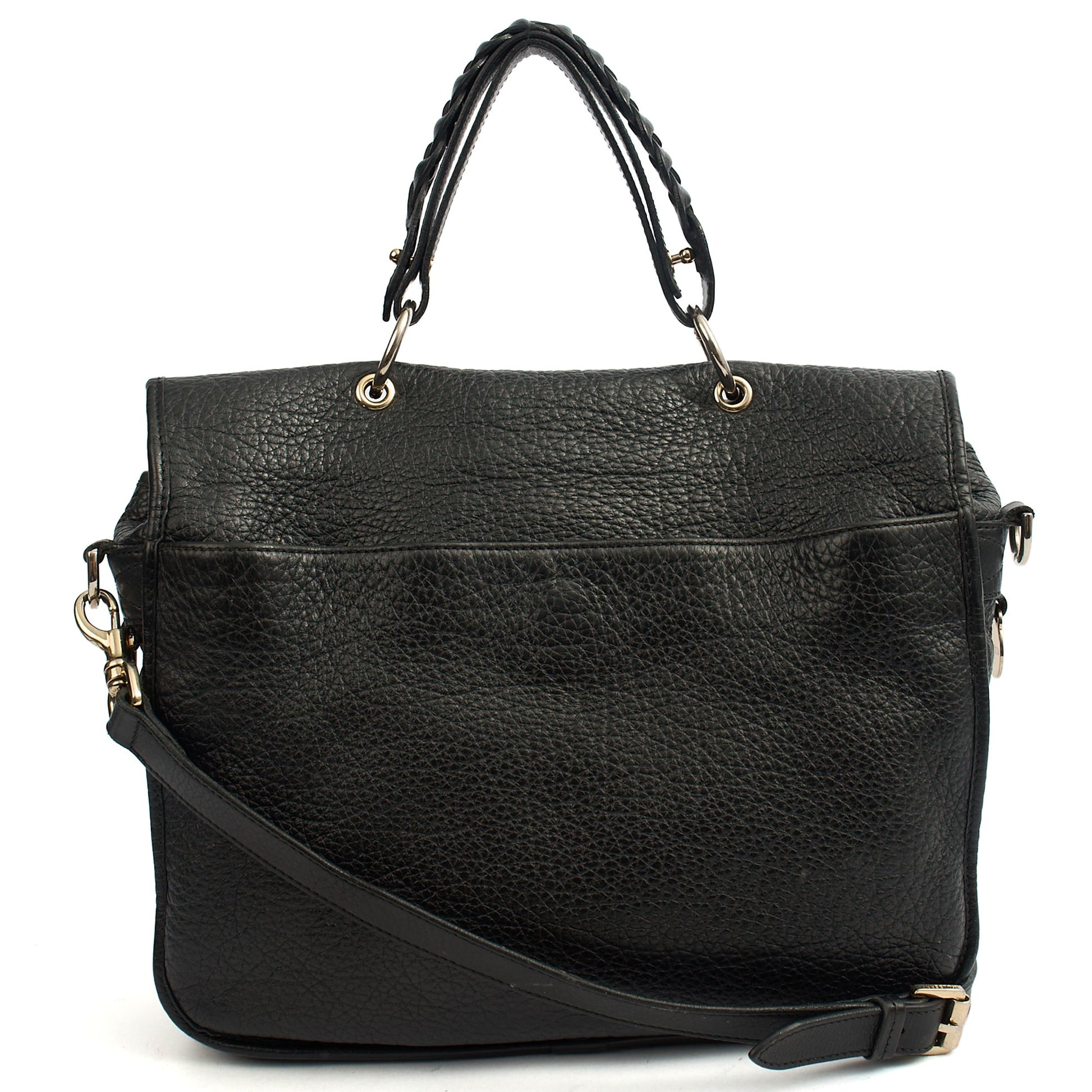 Mulberry Top Handle Trout in Black, Calfskin Leather — Top View