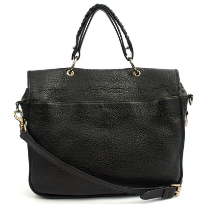 Mulberry Top Handle Trout in Black, Calfskin Leather — Top View