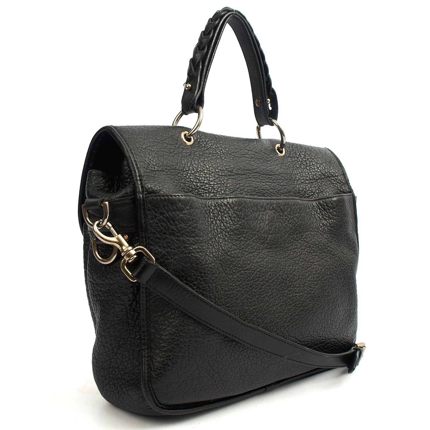 Mulberry Top Handle Trout in Black, Calfskin Leather — Back View