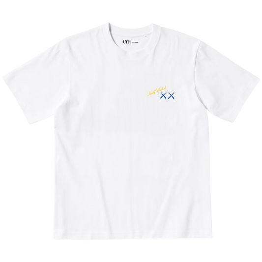 KAWS x Warhol UNIQLO UT Graphic T-Shirt 'White Blue' — XXS — Front View