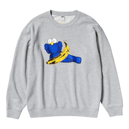 KAWS x Warhol x UNIQLO UT Graphic Sweatshirt 'Grey' — XXS — Front View