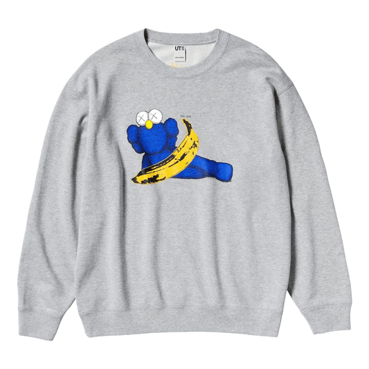 KAWS x Warhol x UNIQLO UT Graphic Sweatshirt 'Grey' — XXS — Front View