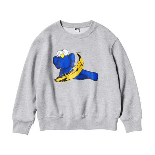 KAWS x Warhol x UNIQLO UT Graphic Sweatshirt Kids 'Grey' — 3-4Y — Front View
